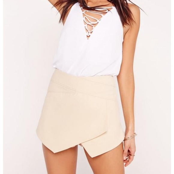 Missguided Pants - Missguided wrap waist skort cream NWT shorts size6